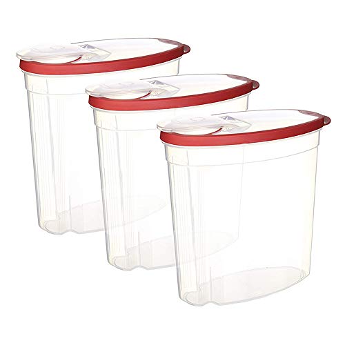 Rubbermaid 745176257628 Cereal/Snack Storage Container Each 1.5 Gal 3-Pack, 1.5 Gallon, Red