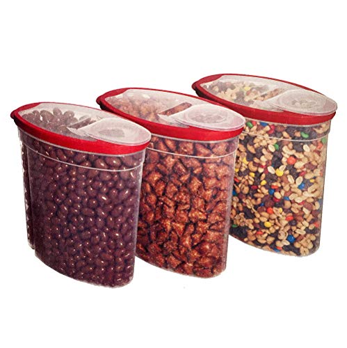Rubbermaid 745176257628 Cereal/Snack Storage Container Each 1.5 Gal 3-Pack, 1.5 Gallon, Red