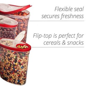 Rubbermaid 745176257628 Cereal/Snack Storage Container Each 1.5 Gal 3-Pack, 1.5 Gallon, Red