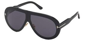 tom ford troy ft 0836 shiny black/grey 61/10/140 unisex sunglasses