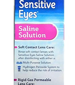 Contact Lens Solution by Bausch & Lomb, Sensitive Eyes Solution for Soft Contact & Gas Permeable Lenses, Saline Solution with Potassium, 12 Fl Oz (Pack of 2)