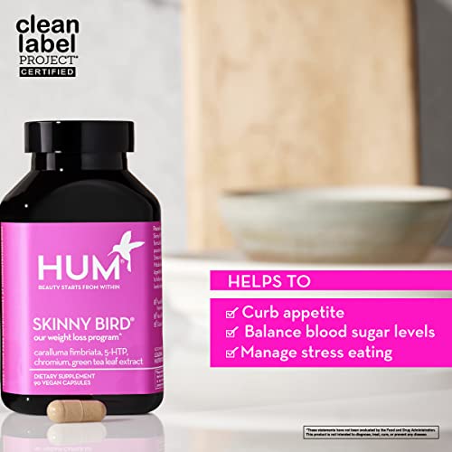 HUM Skinny Bird - Appetite Suppressor - Caralluma Fimbriata, Chromium, 5 HTP + Green Tea Extract Appetite Suppressant for Women (90 Capsules)