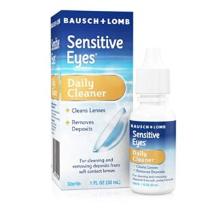 contact lens solution by bausch & lomb, for cleaning and removing deposits from soft contact lenses, daily lens cleaner, 1 fl oz