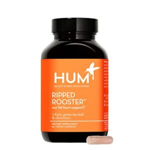 hum ripped rooster – natural green tea fat burner supplement to boost metabolism & control cravings – 7 keto dhea + chromium polynicotinate to support a healthy diet & weight management (60 capsules)