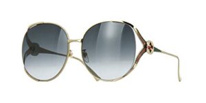 gucci gg0225s sunglasses gold w/grey gradient lens 63mm 001 gg0225/s gg 0225/s gg 0225s