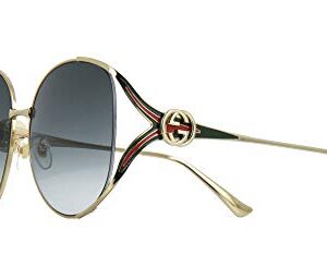 Gucci GG0225S Sunglasses Gold w/Grey Gradient Lens 63mm 001 GG0225/S GG 0225/S GG 0225S