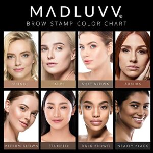 MADLUVV Patented Eyebrow Stamp Stencil Kit, 1-Step Brow Stamp™ + Shaping Kit, The Original Viral Eyebrow Stamp and Stencil Set (Medium Brown)