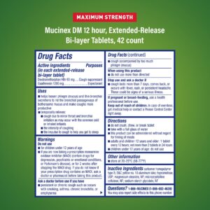 cough suppressant and expectorant,mucinex dm maximum strength 12 hourtablets 42ct, 1200 mg guaifenesin,relieves chest congestion,quiets wet and dry cough,#1doctor recommended otc expectorant