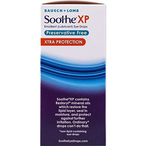 Eye Drops by Bausch & Lomb, Lubricant Relief for Dry Eyes, Soothe XP, Preservative Free, Single Use Dispensers, 0.3 mL, 30 Count