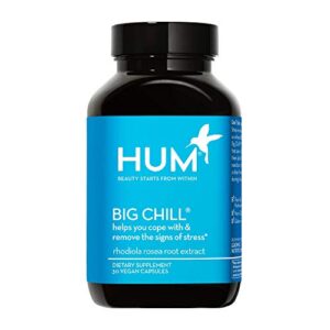 hum big chill – calming supplements for adults with 500mg of rhodiola rosea for stress relief & mood support – rhodiola supplement balances adrenal health for improved stress response (30 capsules)