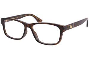 gucci web men’s gg0640oa 002 havana full rim rectangular eyeglasses 55mm