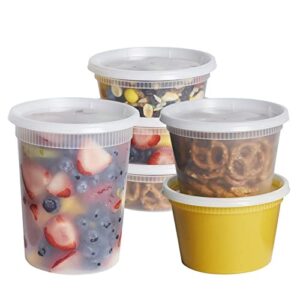 [48 sets – combo] plastic deli containers with airtight lids – 8 oz, 16 oz, 32 oz. – food storage/soup containers…