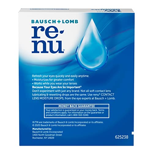 Bausch + Lomb ReNu MultiPlus Lubricating & Rewetting Drops, 0.27 Ounce Bottle Twinpack (Packaging May Vary)