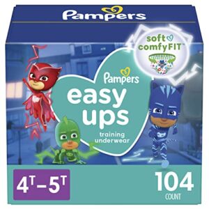 pampers easy ups training underwear boys, 4t-5t size 6 diapers, 104 count (packaging & prints may vary)