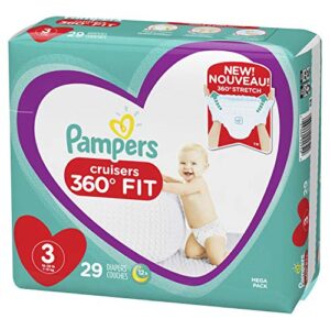 pampers cruisers 360˚ fit diapers, size 3, 29 count
