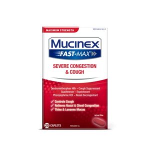 mucinex fast-max adult severe congestion & cough caplets, 20ct