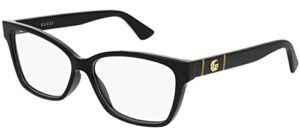 gucci women’s optical gray glasses, black/transparent, one size