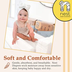 Nest Baby Diapers, Size 1, 7-13 lbs. (28 Count) Disposable Premium Diapers for Newborn Babies, Gentle Plant-Based Materials, Fragrance-Free