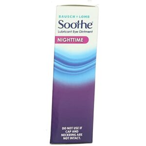 Bausch + Lomb Soothe Lubricant Eye Ointment Night Time Dry Eye Therapy, 0.13 Oz (4 Pack)