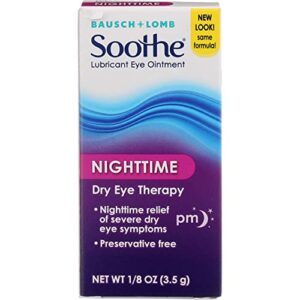 Bausch + Lomb Soothe Lubricant Eye Ointment Night Time Dry Eye Therapy, 0.13 Oz (4 Pack)