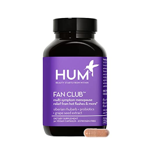 HUM Fan Club - Menopause Relief Supplement & Mood Probiotic with Siberian Rhubarb - May Provide Hot Flash Relief & Menopause Support for Women (30 Vegan Capsules, 30 Days)