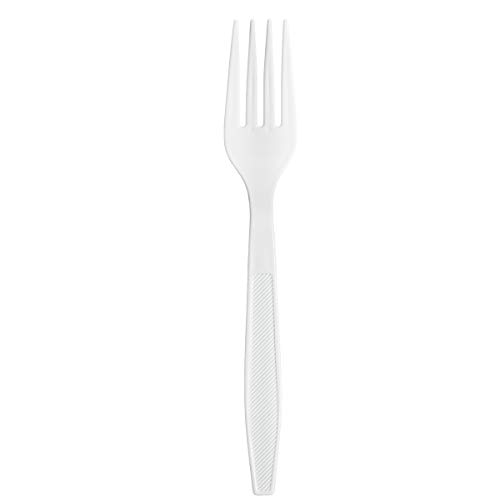 [500 Pack] Extra Heavyweight Disposable White Plastic Forks