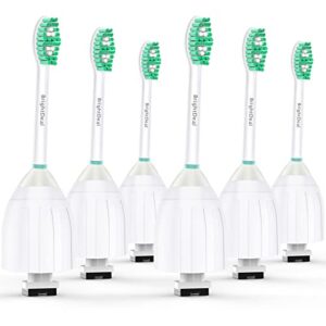 brightdeal toothbrush heads for philips sonicare essence elite advance xtreme cleancare e-series electric sonic screw-on brush replacement hx7022/66 hx7023 hx7001 with cap, 6 pack