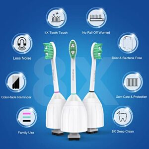 BrightDeal Toothbrush Heads for Philips Sonicare Essence Elite Advance Xtreme CleanCare E-Series Electric Sonic Screw-on Brush Replacement HX7022/66 HX7023 HX7001 with Cap, 6 Pack