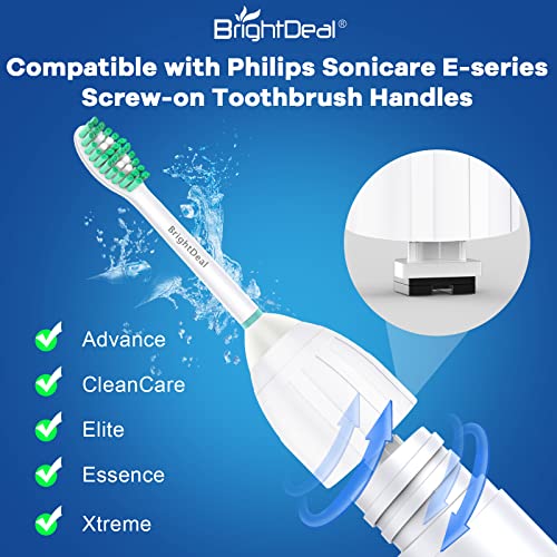BrightDeal Toothbrush Heads for Philips Sonicare Essence Elite Advance Xtreme CleanCare E-Series Electric Sonic Screw-on Brush Replacement HX7022/66 HX7023 HX7001 with Cap, 6 Pack