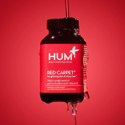 HUM Red Carpet - Skin & Hair Vitamins - Black Currant Seed Oil for Glowing Skin + Lasting Hair Health with Vitamin E, Omega 3 & 6 - Hair and Skin Vitamins (60 Vegan Softgels)