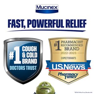 Mucinex Chest Congestion, 12 Hour Extended Release Tablets, 40ct, 600 mg Guaifenesin Relieves Chest Congestion Caused by Excess Mucus, 1 Doctor Recommended OTC Expectorant (Pack of 2)