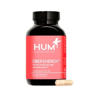 hum uber energy – adrenal & energy support supplement with ashwagandha root & vitamin b – designed for stress relief, adrenal health, memory and focus (60 vegetarian capsules)