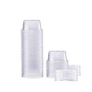 comfy package [50 sets] 2 oz. plastic portion cups with lids, souffle cups, jello shot cups