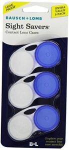 contact lens case by bausch & lomb, compact, durable, leak proof, pack of 3