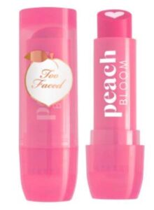 too faced peach bloom color blossoming lip balm – raspberry flush