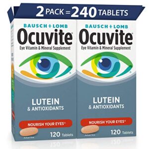 bausch + lomb ocuvite eye vitamin and mineral supplement with lutein, 60 count bottle