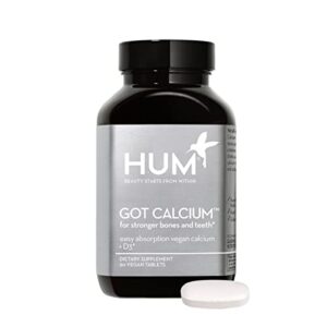 hum got calcium – vegan calcium supplement for bone health + teeth strengthening with vitamin d3 for enhanced absorption (60 vegan tablets, 30 day supply)