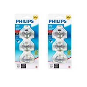 philips 415802 landscape and indoor flood 50-watt mr16 12-volt light bulb, 3-pack x 2