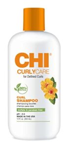 chi curlycare – curl shampoo 12 fl oz – gentle formula hydrates curls, reduces frizz while retaining curl shape and curl pattern