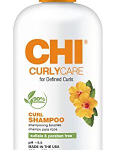 CHI CurlyCare - Curl Shampoo 12 fl oz - Gentle Formula Hydrates Curls, Reduces Frizz While Retaining Curl Shape and Curl Pattern