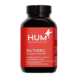 hum b12 turbo – daily energy support supplement – vitamin b complex, calcium supplement for mood support + hormone balance – non-gmo, gluten-free, vegan (30 tablets)