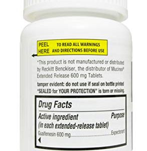 Guardian Mucus Relief, 600mg Guaifenesin 12 Hour Extended Release, Chest Congestion Expectorant (100 Count Bottle)