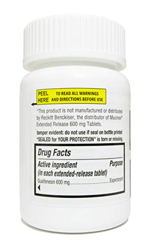 Guardian Mucus Relief, 600mg Guaifenesin 12 Hour Extended Release, Chest Congestion Expectorant (100 Count Bottle)