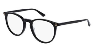 gucci gg0027o eyeglasses 001 black 50mm