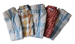 old navy men’s 5 pair printed boxer shorts (x-large xl extra large) mens 5-pack boxers underwear (gingham, plaids)