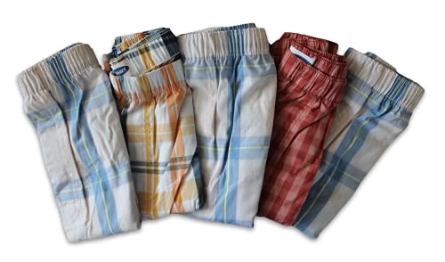 Old Navy Men's 5 Pair Printed Boxer Shorts (X-Large XL Extra Large) Mens 5-Pack Boxers Underwear (Gingham, Plaids)
