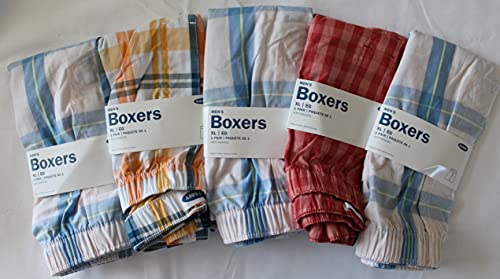 Old Navy Men's 5 Pair Printed Boxer Shorts (X-Large XL Extra Large) Mens 5-Pack Boxers Underwear (Gingham, Plaids)