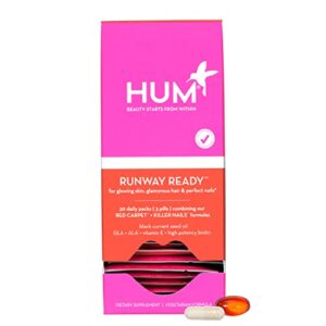 hum runway ready set – support for strong hair, skin and nails – vitamin pack blend of vegan biotin, black currant seed oil & sunflower seed oil – healthy hair, nails & skin vitamins (30 day supply)