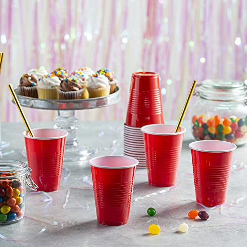 Comfy Package [240 Count] 9 oz. Disposable Party Plastic Cups - Red Drinking Cups