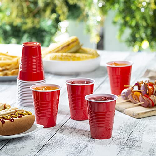 Comfy Package [240 Count] 9 oz. Disposable Party Plastic Cups - Red Drinking Cups